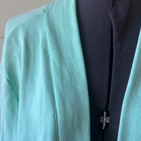 Boston Proper cardigan Aqua Open large three toned - Picture 2 of 6